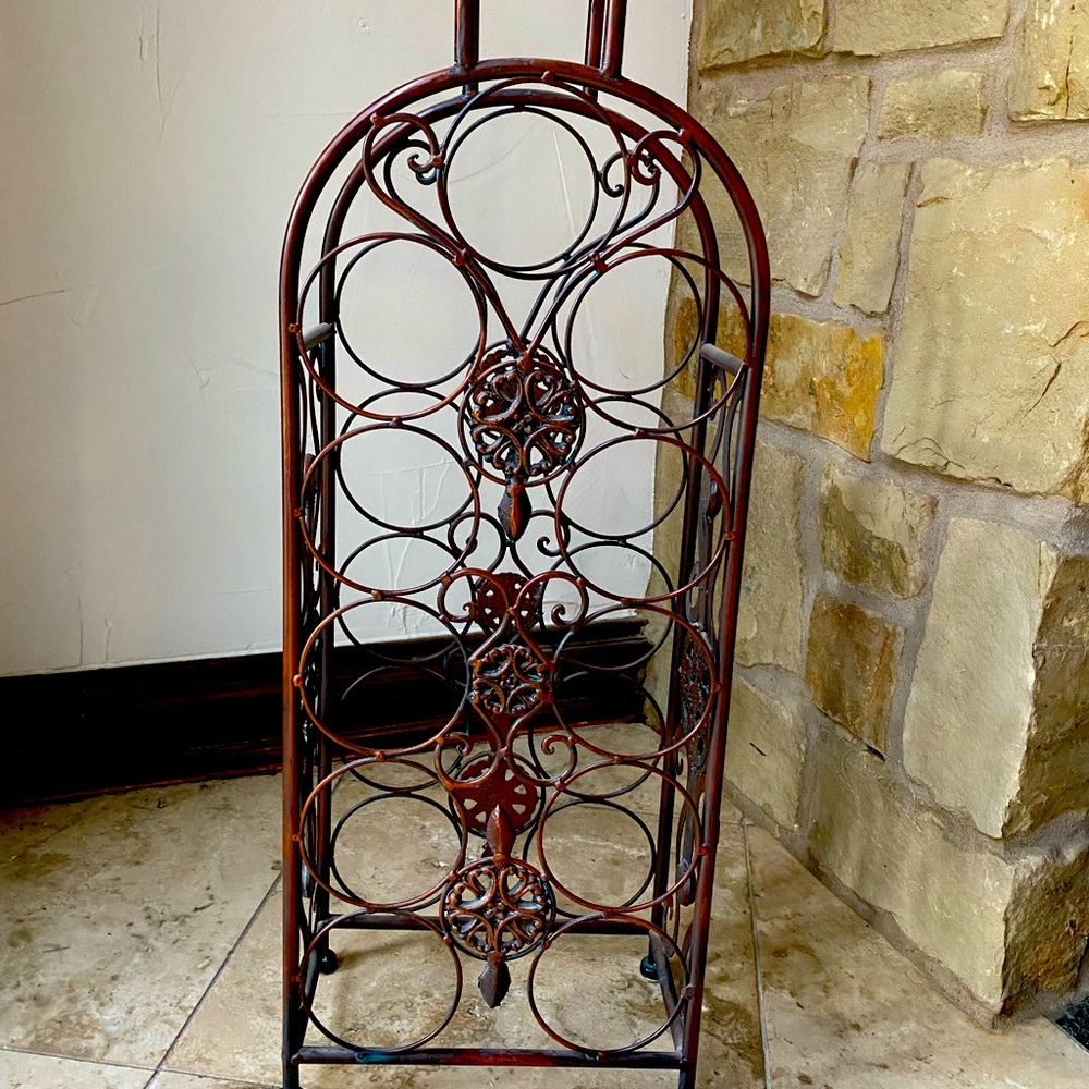 Bronze wine bottle display